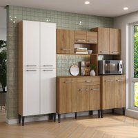 Armário de Cozinha Compacta Arizona Fit Carraro Branco com Carvalho