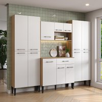 Armário de Cozinha Compacta Arizona Vision Carraro Carvalho com Branco