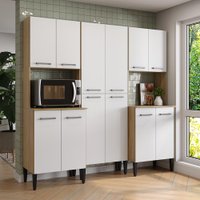 Armário de Cozinha Compacta Arizona Organizador Carraro Carvalho com Branco