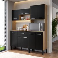 Armário de Cozinha Compacta Arizona Solid Carraro Carvalho com Preto