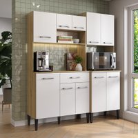 Armário de Cozinha Compacta Arizona Solid Carvalho com Branco Carraro