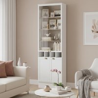 Cristaleira Sala de Estar 2 Portas Vidro Milla Branco MDF Carraro