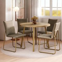 Conjunto Sala de Jantar 4 Cadeiras Bolzano Carraro Dourado