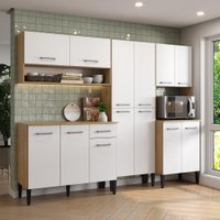 Armário de Cozinha Compacta Arizona Full Carraro Carvalho com Branco