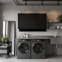 Aéreo de Lavanderia 1200mm 3 Portas Miami Carraro Preto