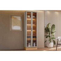 Cristaleira Sala Jantar Allure LED Reflecta 70cm Gris Linea