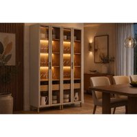 Cristaleira Sala Jantar Allure LED Reflecta 140cm Gris Linea