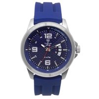 Relógio Masculino de Aço Tuguir Analógico Infinity 9169F Prata e Azul