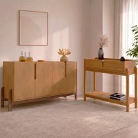 Kit Buffet Aparador 4 Portas 2 Gavetas Lizz Cedro DCASA