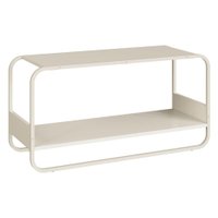 Sapateira Banco Luna 90 cm Pes Metalicos Off White Artesano
