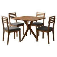 Mesa de Jantar Cacau Com 4 Cadeiras Estofadas Juparana Linho Grafite ORNAR