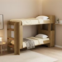 Beliche com Baú e 1 Porta para Colchão 78x188cm Multimóveis CR35548 Amêndoa