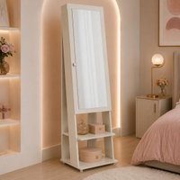 Penteadeira Espelho de Chão com 1 Porta e Porta-joias 49cm Multimóveis CR35551 Off White