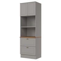Torre Quente 72 cm 2 Portas 2 Gavetas C351 Cinza Nature HENN