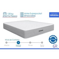 Cama Box Baú CRC 88 +Colchão Molas Ensacadas Plenno Ortobom 88