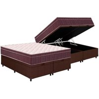 Cama Box Baú CRC Queen +Colchão Anatômico Ortopédico Airtech Ortobom -