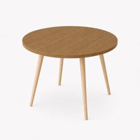 Mesa Jantar Sofia Redonda 80cm Freijó Natura 18mm Pés de Madeira Natural Marin