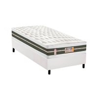 Cama Box CRC Solteiro +Colchão Molas Master Pocket Silver Star Castor 88