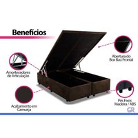 Cama Box Baú CRC Queen +Colchão Molas Master Pocket Airtech Ortobom 158