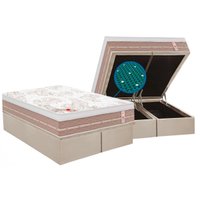 Cama Box Baú CRC Queen +Colchão Molas Bonnel Magnético Niponpedic Castor 158