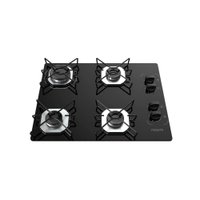 Fog&atilde;o Cooktop Fogatti Ori 4 Bocas Vidro Preto Bivolt