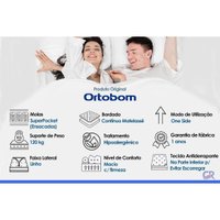 Cama Box Baú CRC 88 +Colchão Molas Master Pocket Plenno Ortobom 88