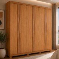 Guarda-roupa Casal 100% MDF 6 Portas e 2 Gavetas com Pés 180cm Multimóveis CR35520 Madeirado