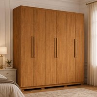 Guarda-roupa Casal 100% MDF 6 Portas e 2 Gavetas com Pés 180cm Multimóveis CR35507 Madeirado