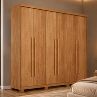 Guarda-roupa Casal 100% MDF 6 Portas e 2 Gavetas com Pés 180cm Multimóveis CR35518 Madeirado