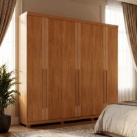 Guarda-roupa Casal 100% MDF 6 Portas e 6 Gavetas com Pés 273cm Multimóveis CR35513 Madeirado