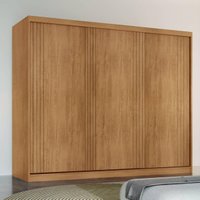 Guarda-roupa Casal 100% MDF com 3 Portas de Correr e 4 Gavetas 182cm Multimóveis CR35536 Madeirado