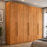 Guarda-roupa Casal 100% MDF com 6 Portas e 6 Gavetas 273cm Multimóveis CR35508 Madeirado