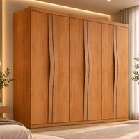 Guarda-roupa Casal 100% MDF com 6 Portas e 2 Gavetas 180cm Multimóveis CR35523 Madeirado