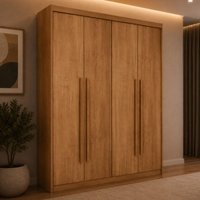 Guarda-roupa Solteiro 100% MDF com 4 Portas e 2 Gavetas Multimóveis CR35517 Madeirado