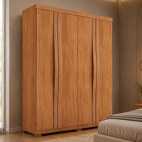 Guarda-roupa Solteiro 100% MDF 4 Portas e 2 Gavetas com Pés Multimóveis CR35521 Madeirado