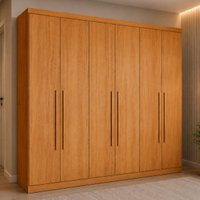 Guarda-roupa Casal 100% MDF com 6 Portas e 4 Gavetas 220cm Multimóveis CR35510 Madeirado