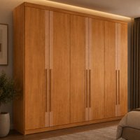Guarda-roupa Casal 100% MDF com 6 Portas e 6 Gavetas 273cm Multimóveis CR35512 Madeirado