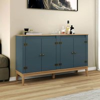 Aparador Colonial 149cm Azul Petróleo 4 Portas Movelbento