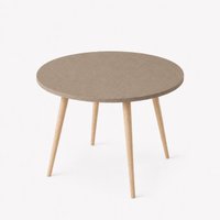 Mesa Jantar Sofia Redonda 80cm Linum 18mm Pés de Madeira Natural Marin