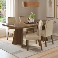 Conjunto Sala de Jantar Tampo de Vidro 4 Cadeiras Rustic/Imperial Todi Madesa