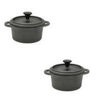 Duas cacarolinhas - panelinhas de ferro forno mesa 9,5 x 4,5