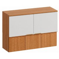 Armario Aereo 5 Portas 120 cm MDF Bari Freijo Off Acetinado POLIMAN