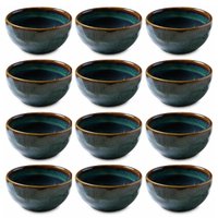 Kit 12 Ramequins 50ml Cerâmica Orgânico Oceano Molheiras Porto Brasil Restaurante Bar Bistrô