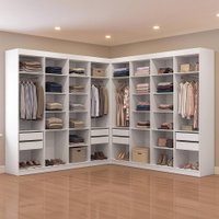 Guarda-Roupa Closet de Canto 522 cm 8 Gavetas Branco Venus Madesa