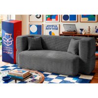 Sofá Cama Nômade 1,88m Xpand Tech Tecido Velourê Cinza Escuro Cama inBox