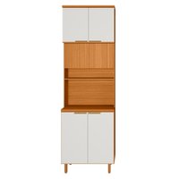 Paneleiro Duplo 6 Portas 226x70 cm MDF Bari Freijo Off Acetinado POLIMAN