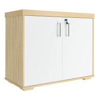 Balcao Escritorio 2 Portas 90 cm Carvalho Branco Artany