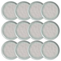 Jogo 12 Pratos Sobremesa 21cm Bio Mar Porto Brasil Cerâmica Stoneware Mesa Posta Restaurante