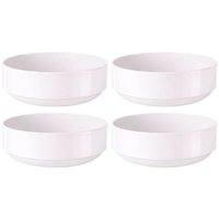 Jogo 4 Tigelas Porcelana Branca 20cm Empilhável Tramontina Paola Bowl Cumbuca