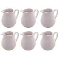 Jogo 6 Leiteiras Porcelana Branca 190ml Milão Lyor Caldas Louça Pequena Mesa Posta Café da Manhã